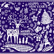Christmas doodle seamless