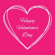 White Scribble Hand Drawn Heart on purple background N3