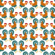 Cartoon rooster pattern