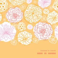 Vector warm day flowers horizontal frame seamless pattern background