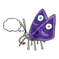 cartoon funny butterfly with thought bubble N11