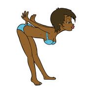 cartoon pin up girl in bikini N9
