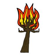Cartoon Tree On Fire N13