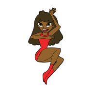 cartoon woman in lingerie N72