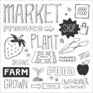 Farmer&rsquo;s Market Doodles &mdash; Vector Elements