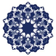 hand-drawing ornamental abstract vector round lace floral background