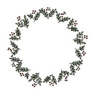 Hand drawn doodle floral frame N2