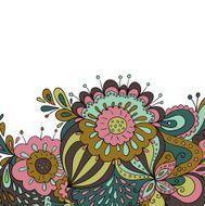 Decorative element lace border Template floral design (vector)