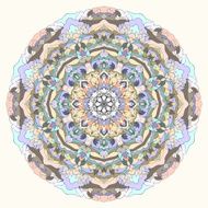 hand-drawing ornamental abstract circle background with many details