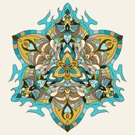 bright motley colored hand-drawing ornamental abstract cat background