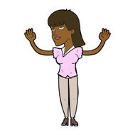 cartoon woman throwing hands in air N14