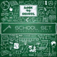 Hand drawn school icons set N3
