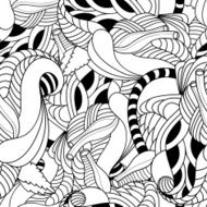 Black and white floral Seamless Pattern N2