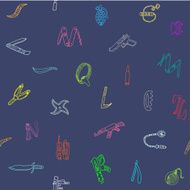 Seamless pattern with different weapons N3