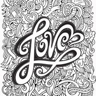 Love hand lettering and doodles elements N3