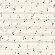 Music seamless pattern with handwritten musical notes N2