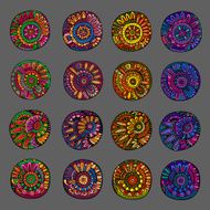 Set of 4 colors floral design eleme
