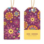 Vector colorful stars vertical stripe frame pattern tags set N2