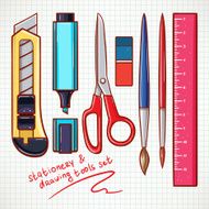 multicolor various stationery