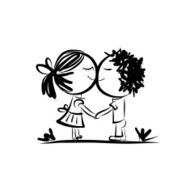 Couple in love together valentine sketch for your design N9