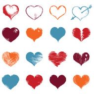 Vector Set of Sketch Hearts N7