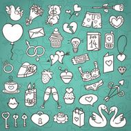 funny love icons set