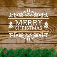 Wood and Merry Christmas design