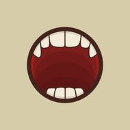 Open Vampire Mouth with Teeth Vector