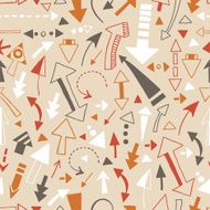 Seamless pattern of doodle arrows pointers