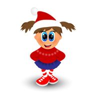 Funny girl with Santa hat N2