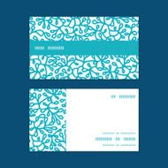Vector abstract underwater plants horizontal stripe frame pattern business cards N2