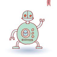 Doodle Robot cartoon vector illustration N50