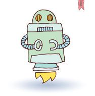 Doodle Robot cartoon vector illustration N51