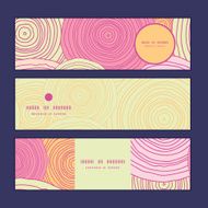 Vector doodle circle texture horizontal banners set pattern background N2