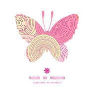 Vector doodle circle texture butterfly silhouette pattern frame