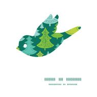 Vector holiday christmas trees bird silhouette pattern frame