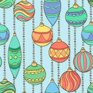 Vector seamless pattern with christmas balls