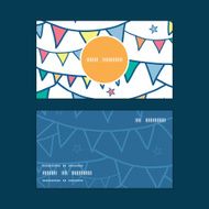 Vector colorful doodle bunting flags vertical round frame pattern business N2