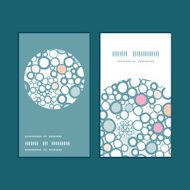 Vector colorful bubbles vertical round frame pattern business cards set N2
