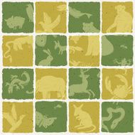 Seamless zoo themed pattern Vector
