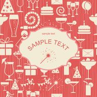 retro card with birthday party elements N2