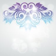 Flowers and leaves design element Frozen swirl N5