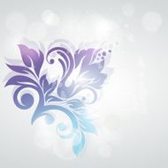 Flowers and leaves design element Frozen swirl N6