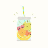 Fruits in smoothie jar