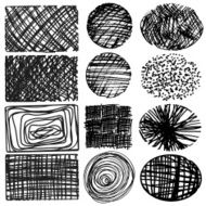 vector set of ink lines hand drawn textures scribbles N7