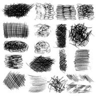 vector set of ink lines hand drawn textures scribbles N8