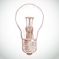 idea lightbulb sketch on white background vector