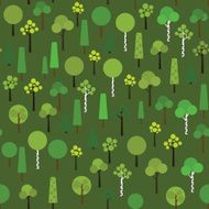 Various geometric trees in summertime Seamless vector illustration