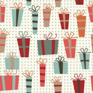 retro seamless background with colorful gifts