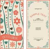 set of invitation cards on vintage background